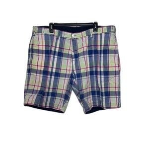 Polo Ralph Lauren Plaid Reversible Shorts Mens Size 40 Navy Blue Preppy